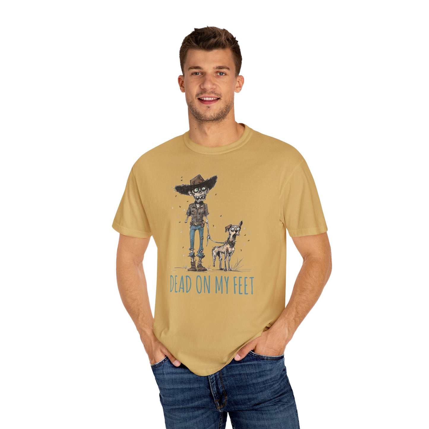 Dead on My Feet – Zombie Cowboy & Cowdog Tee