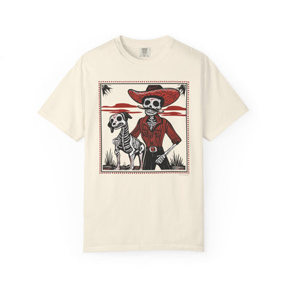 Dia De Los Muertos Skeleton Cowboy and Dog Unisex T-shirt
