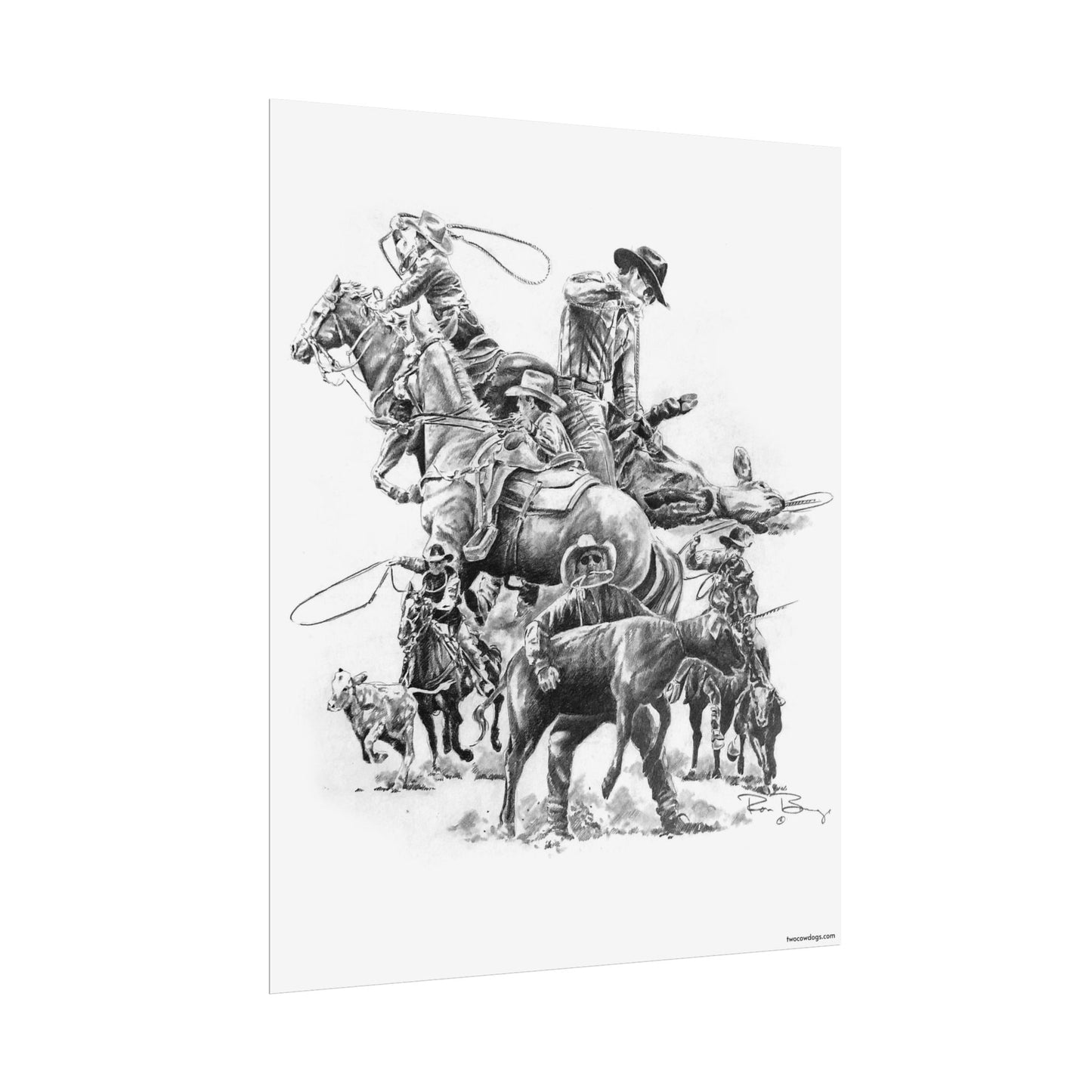 Roping Collage, Custom Print