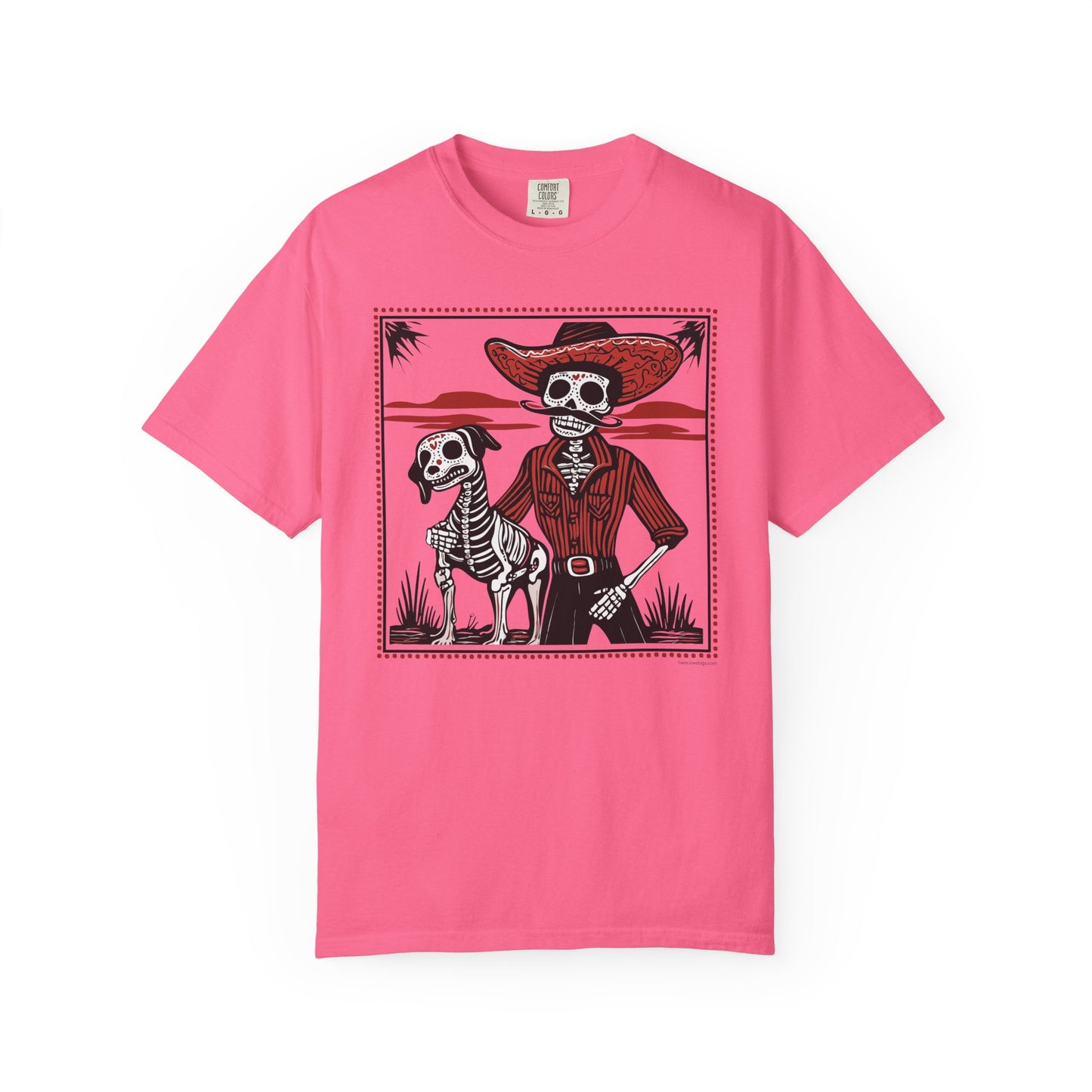 Dia De Los Muertos Skeleton Cowboy and Dog Unisex T-shirt