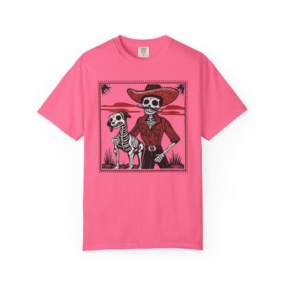Dia De Los Muertos Skeleton Cowboy and Dog Unisex T-shirt