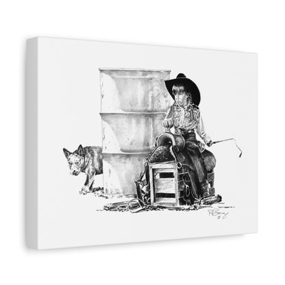 Future Barrel Racer, Rodeo Stretched Canvas