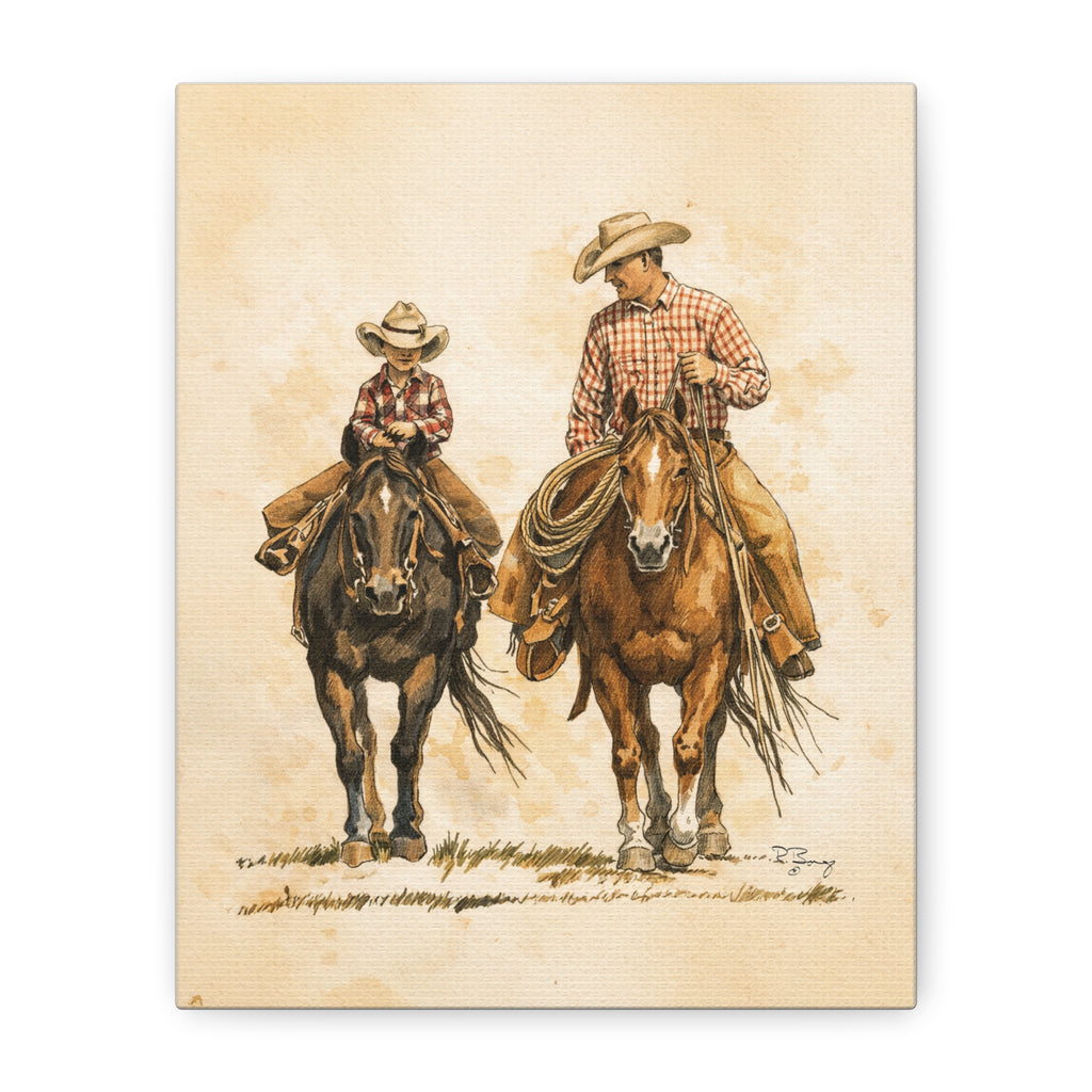 Father and Son Matte Stretched Canvas Print — 1.25" Edge