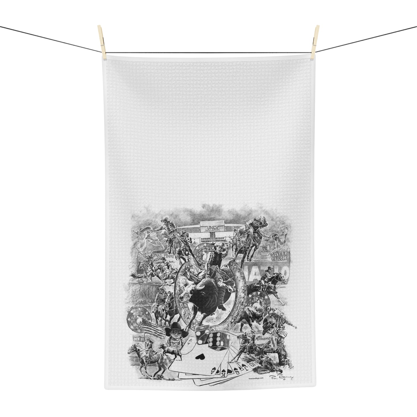 Vegas NFR Rodeo Microfiber Tea Towel, National Finals Rodeo