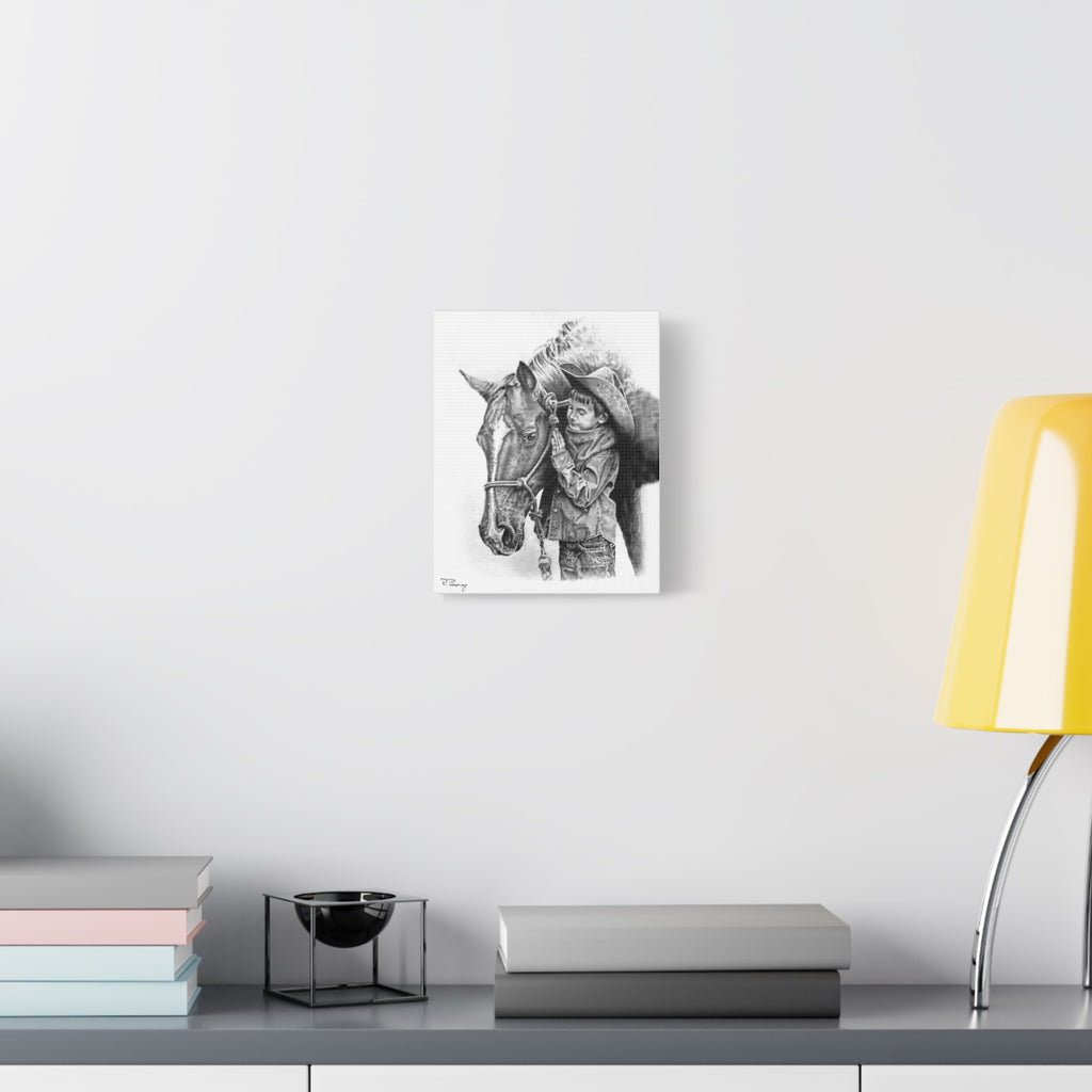 Little Cowhand & His Trusty Steed Canvas Print