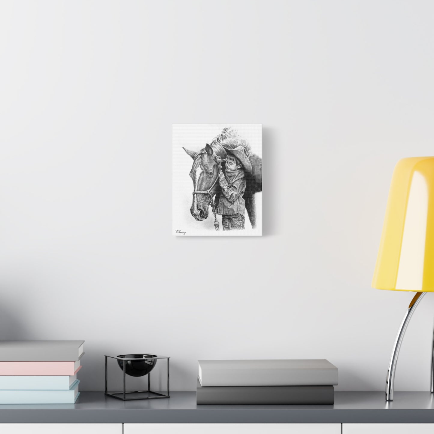 Little Cowhand & His Trusty Steed Canvas Print