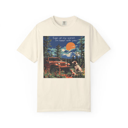 Best with You T-Shirt Dogs and Jeep