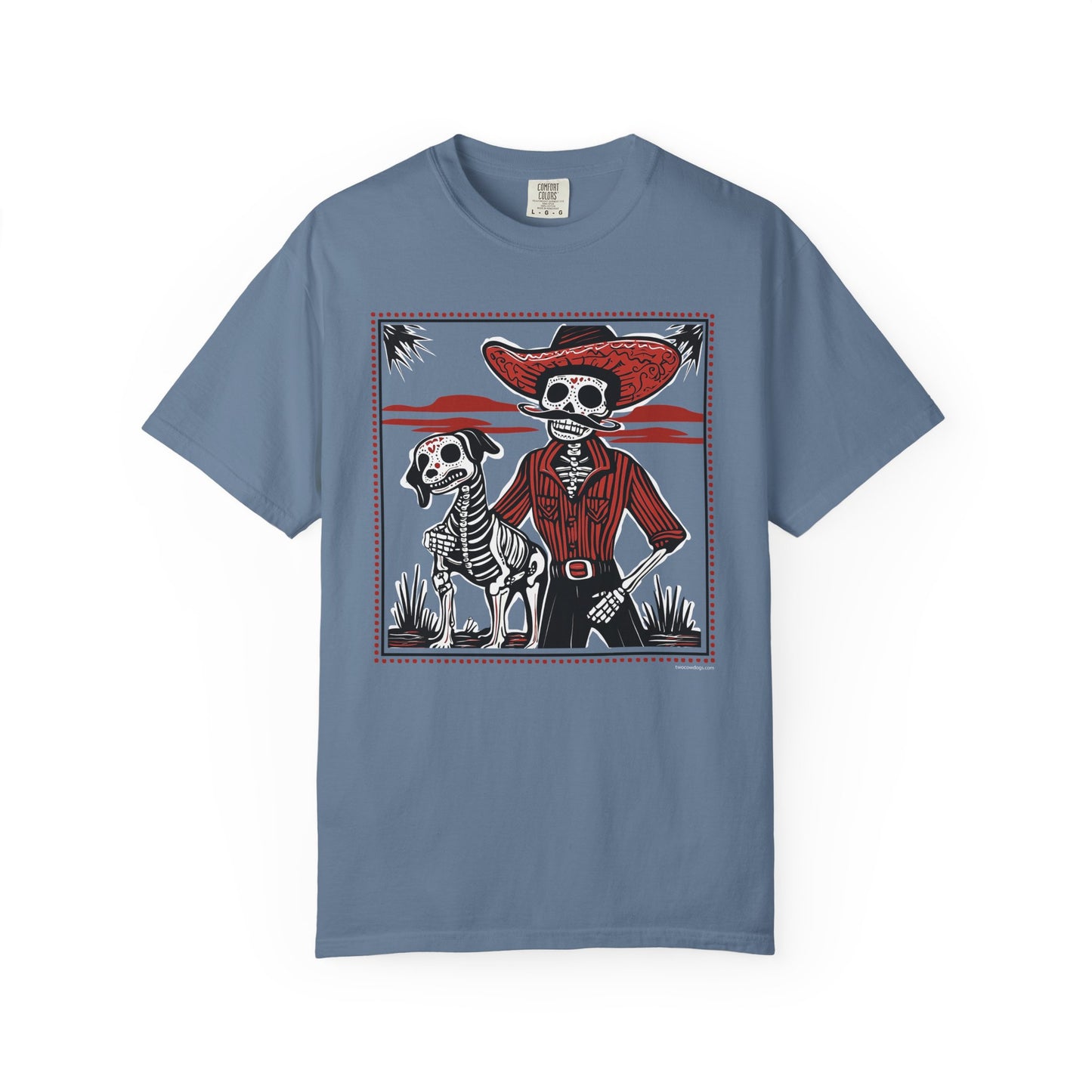 Dia De Los Muertos Skeleton Cowboy and Dog Unisex T-shirt