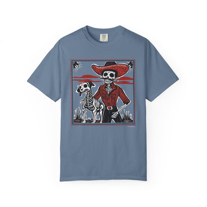 Dia De Los Muertos Skeleton Cowboy and Dog Unisex T-shirt
