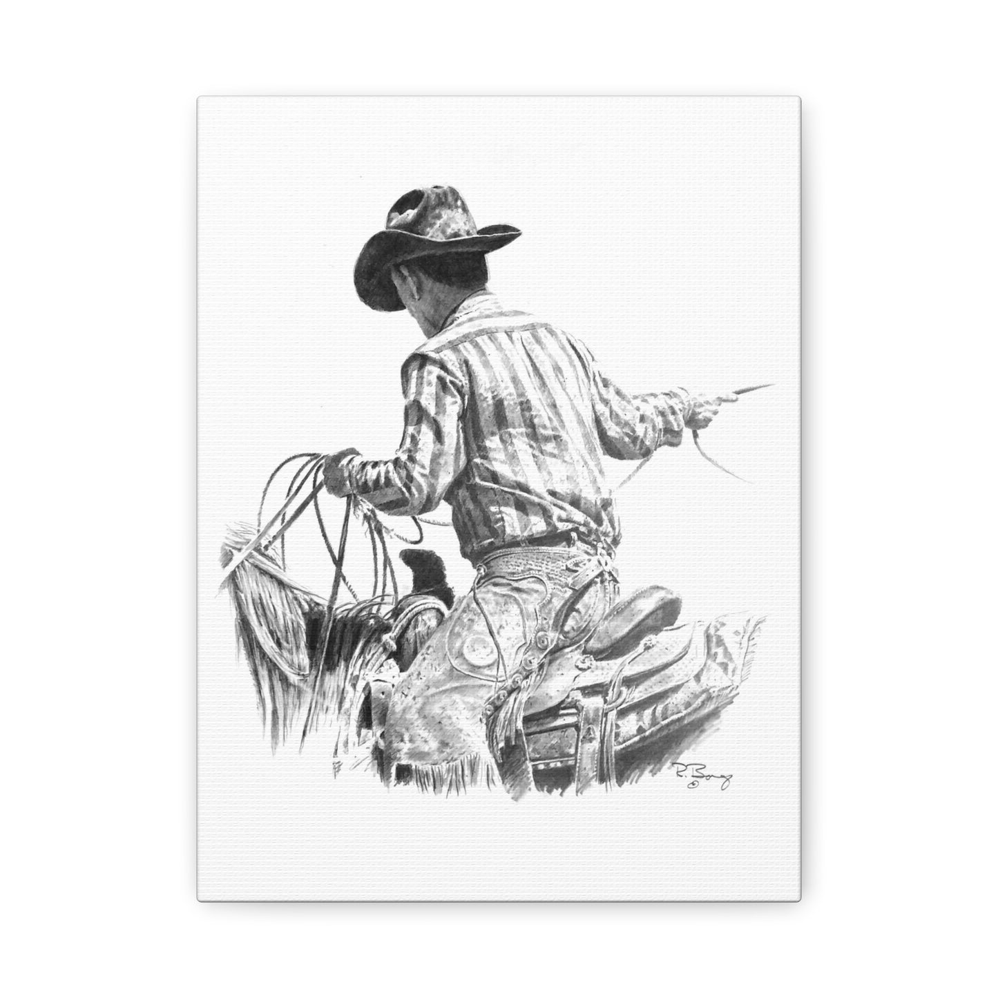 Ranch Roping, Custom Stretched Canvas