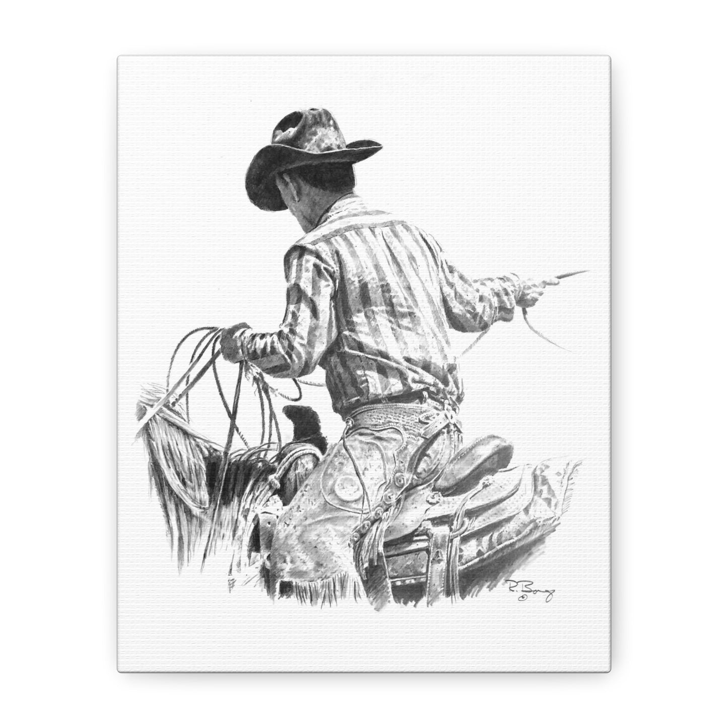 Ranch Roping, Custom Stretched Canvas