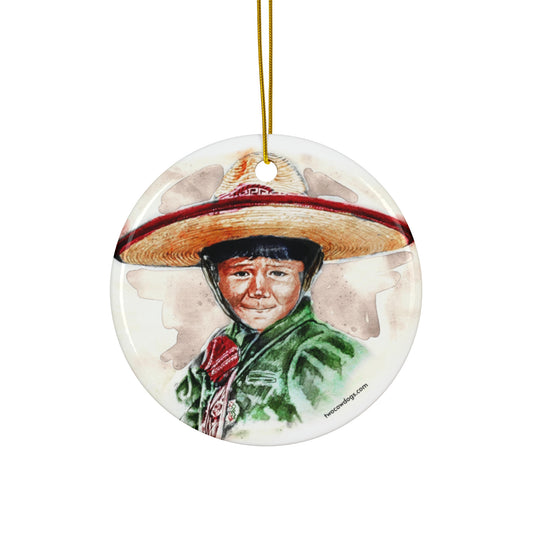 Little Charro, Ceramic  Christmas Ornament