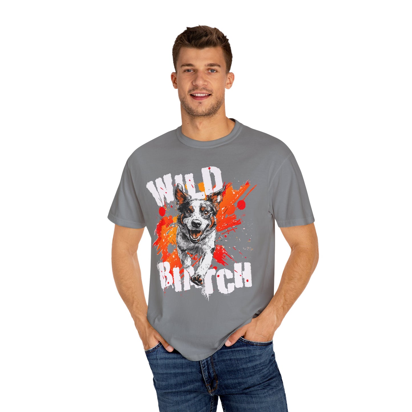Wild Biatch Crazy Dog T-Shirt - Unisex Garment-Dyed