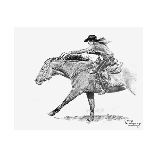 Sprinting Home Barrel Racer Custom Print