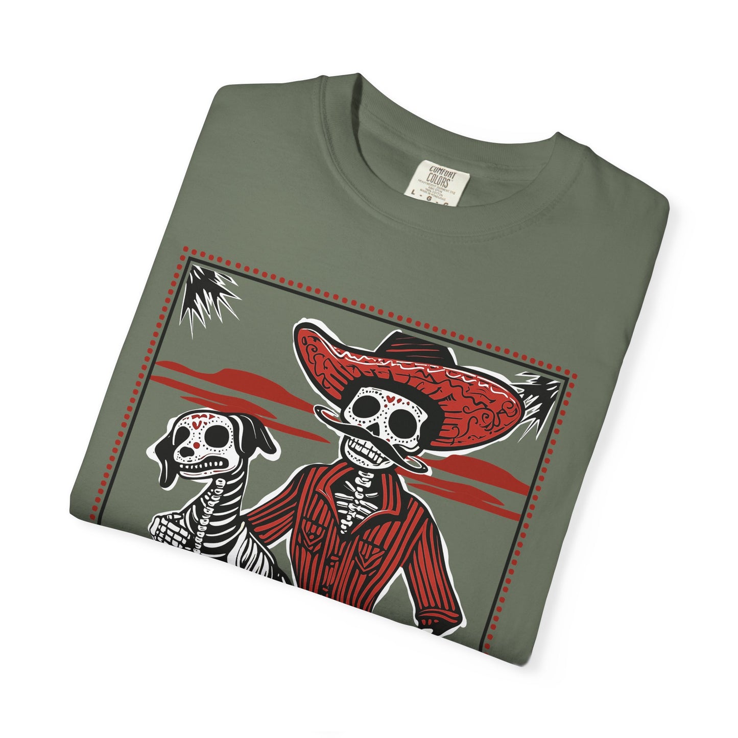 Dia De Los Muertos Skeleton Cowboy and Dog Unisex T-shirt