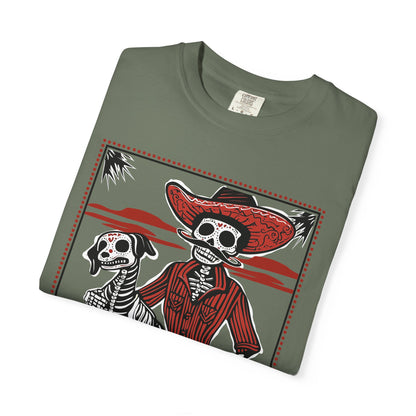 Dia De Los Muertos Skeleton Cowboy and Dog Unisex T-shirt