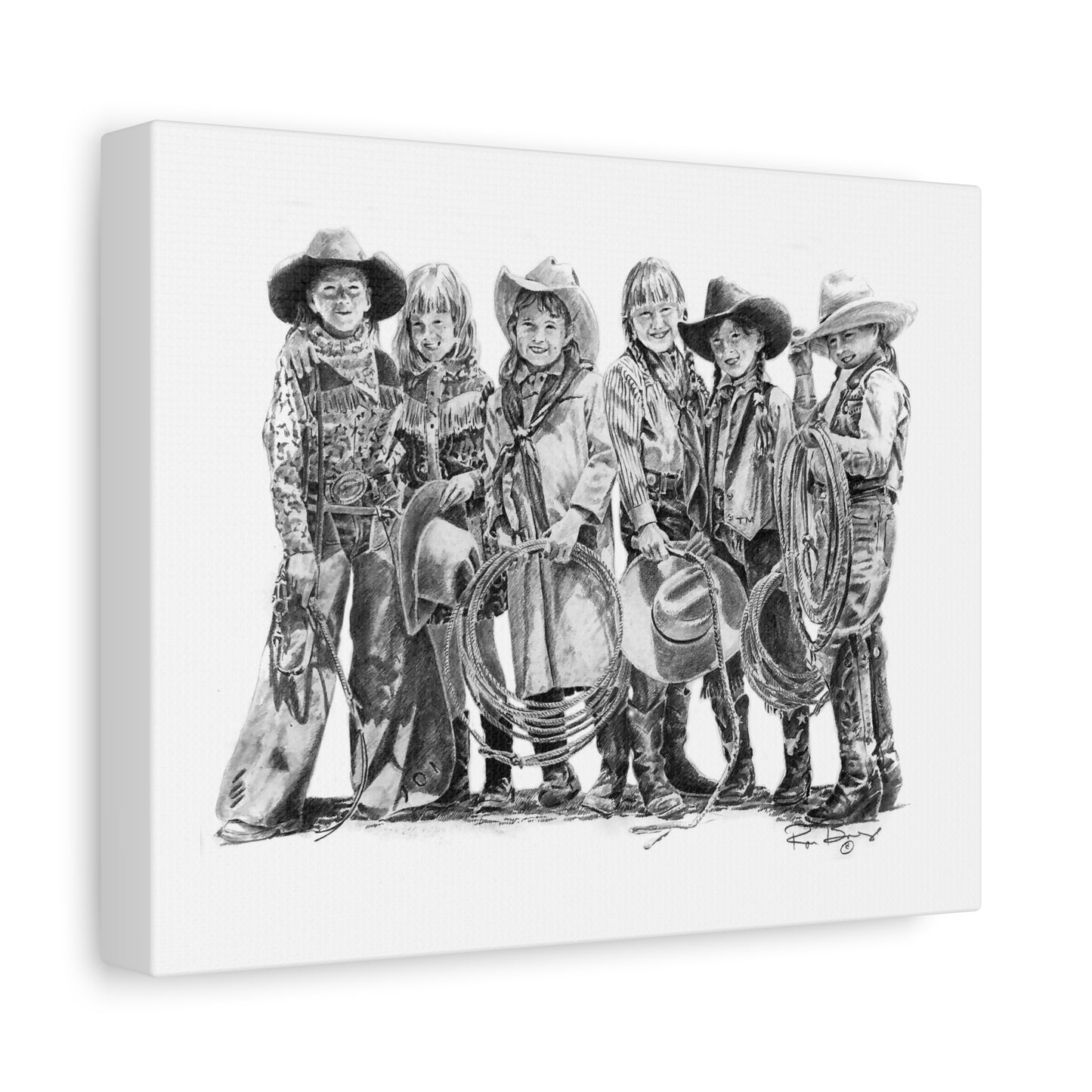 The Cowgirls Stretched Canvas Print