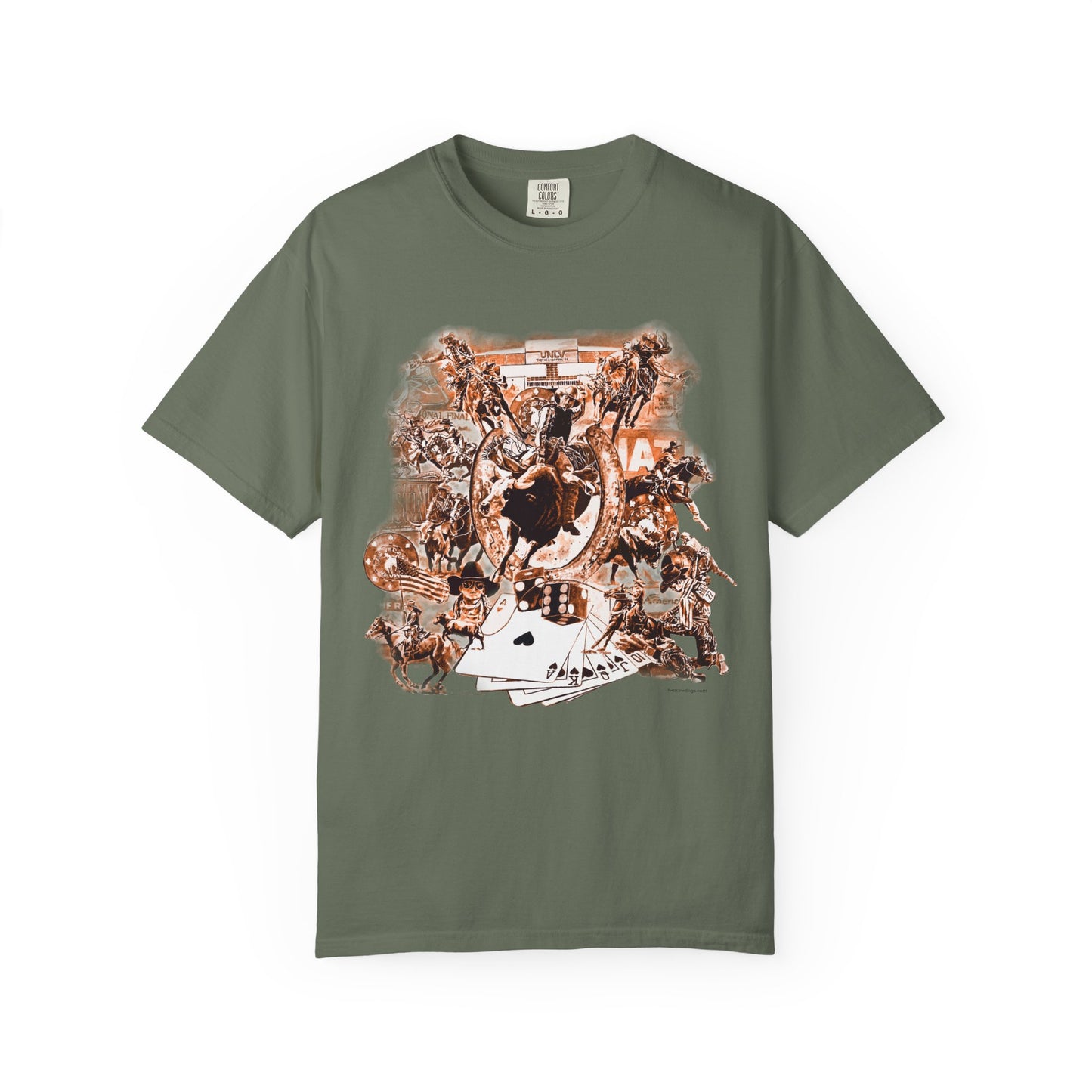 Vegas Rodeo Collage Garment Dyed T-Shirt