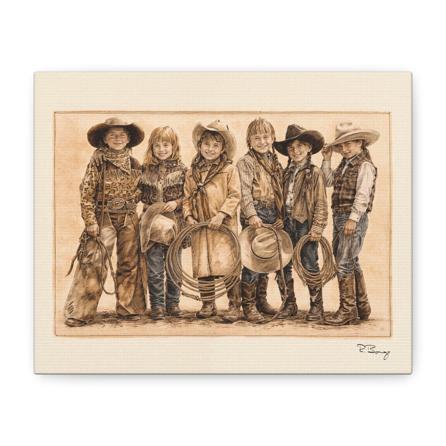 Cowgirls Stretched Canvas Print