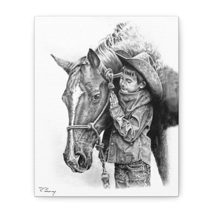 Little Cowhand & His Trusty Steed Canvas Print