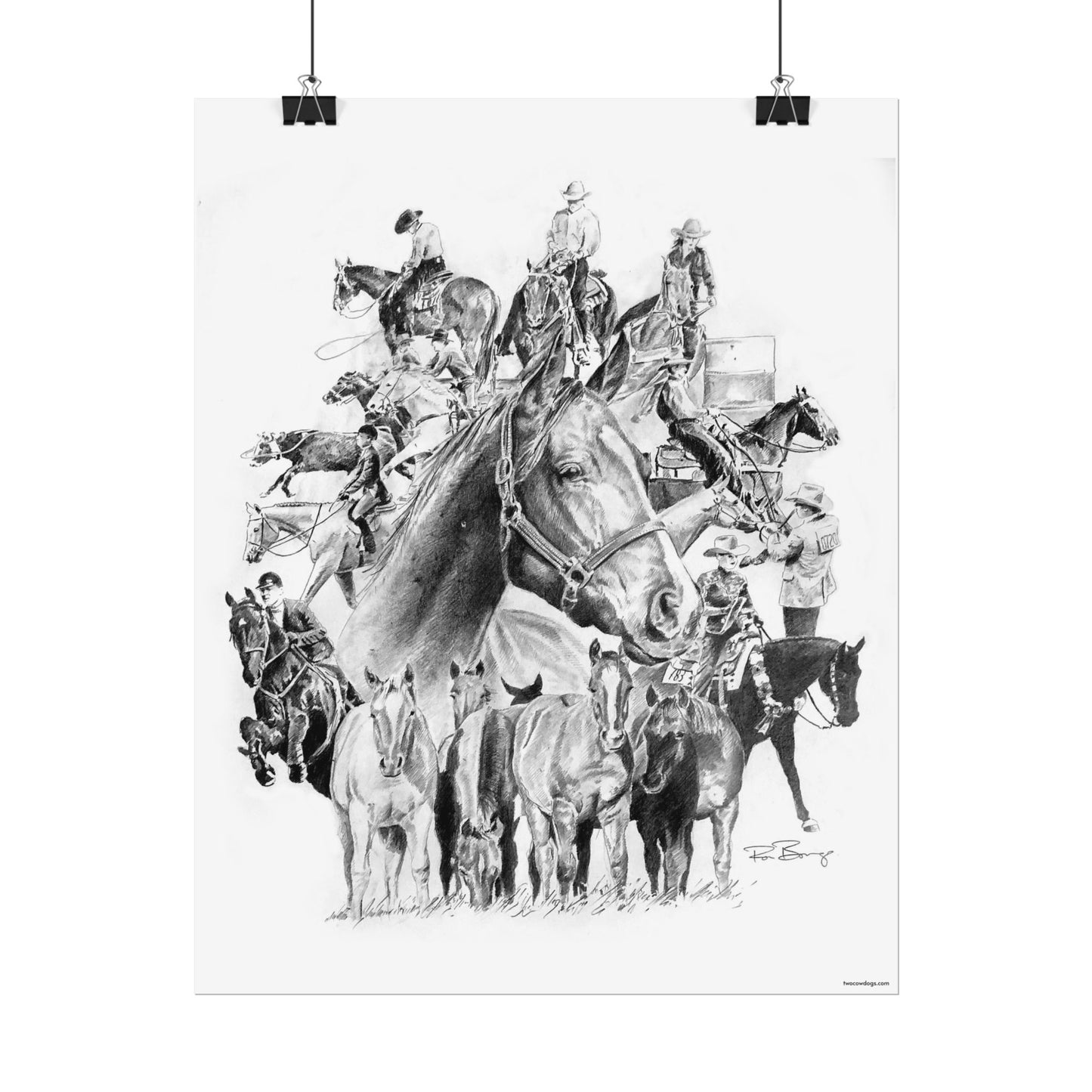 Quater Horse Collage, Custom Print