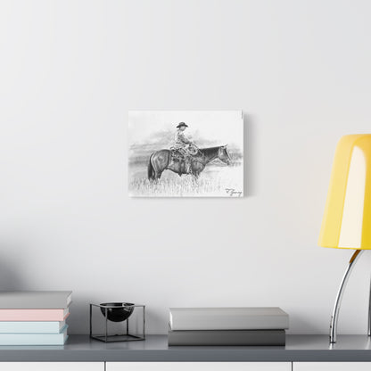 Pasture Cowboy, Custom Stretched Canvas