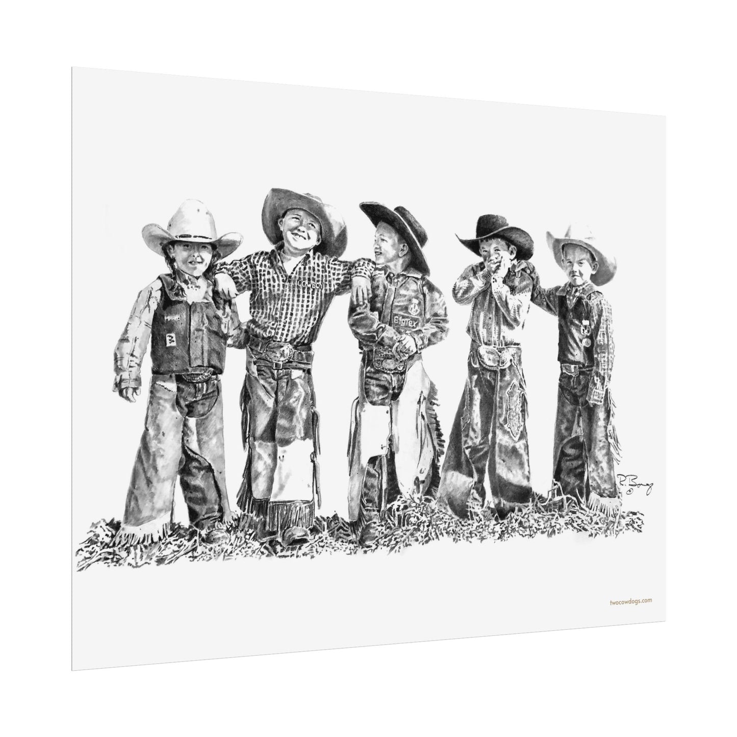 Poster Print - Little Mutton Busters Print on Fine Art Paper