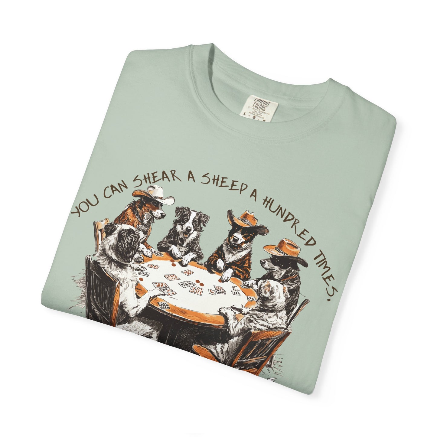 T-shirt with Poker Player Amarillo Slim Quote and Dogs Playing Cards Design