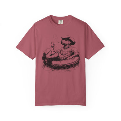 Rafting Dog Unisex T-Shirt, Lazy River Design